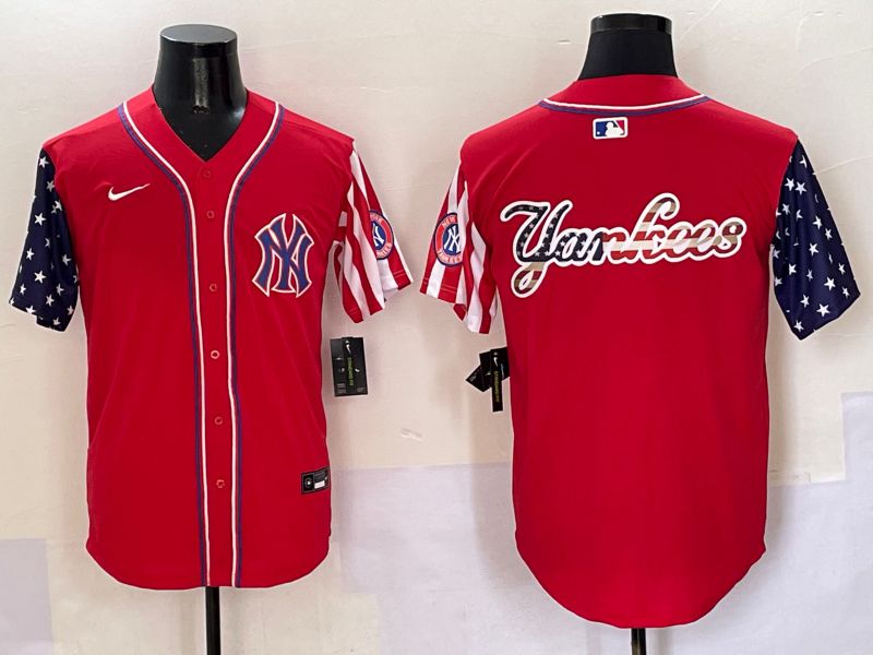 Men New York Yankees Blank Red a generation of national flags Jointly Name 2025 Nike MLB Jersey style 9->new york yankees->MLB Jersey